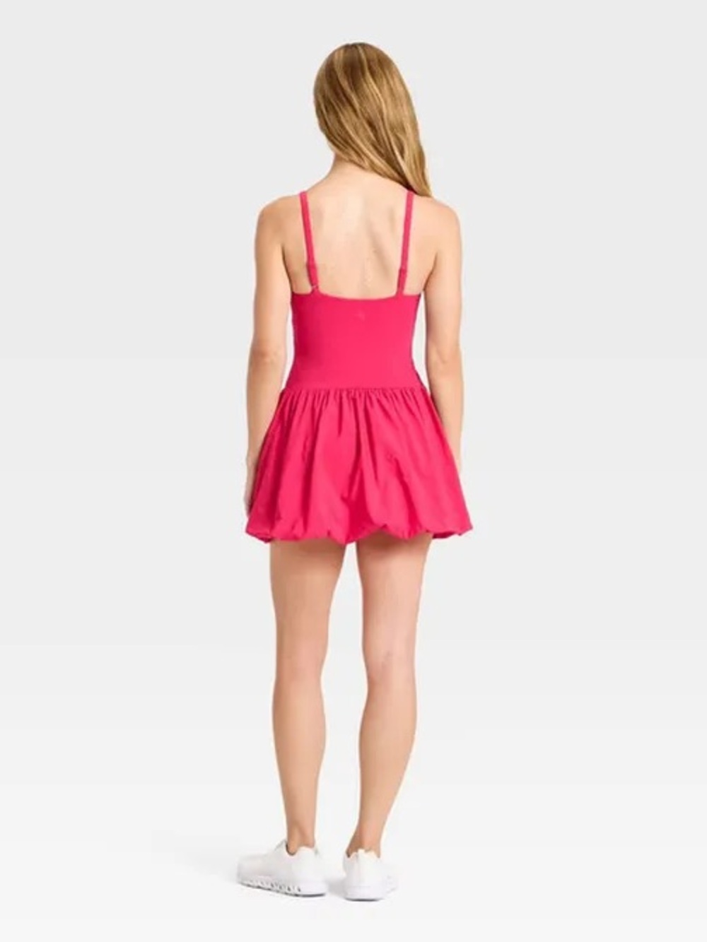 JoyLab NWT Bubble Hem Red Fuscia Hot Pink Coastal Active Tennis Golf Dress (M) - Picture 4 of 5